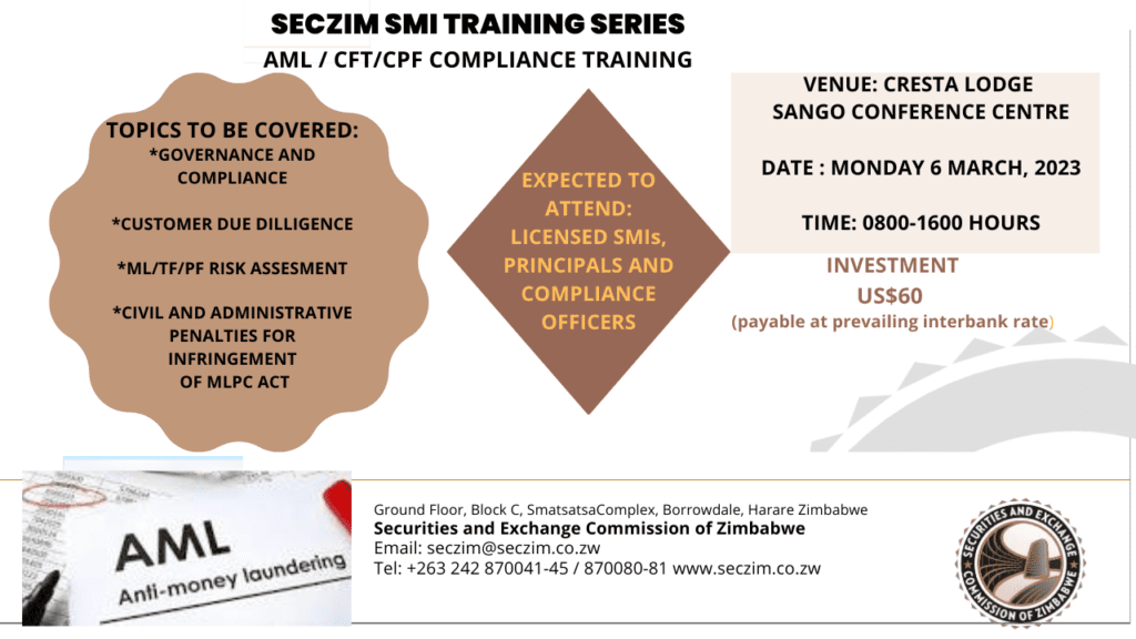 AML/CFT/CPF Training - Securities and Exchange Commission of Zimbabwe